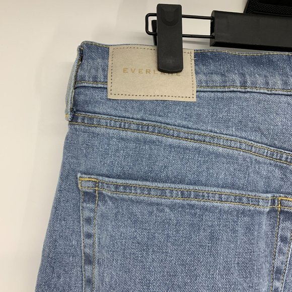 Everlane Jeans Original Cheeky High Rise Blue Denim Straight - Picture 9 of 12